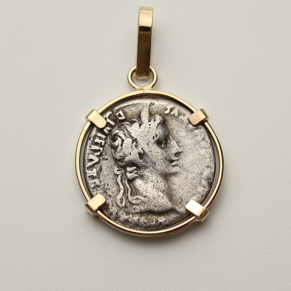 Augustus Denarius Coin Pendant