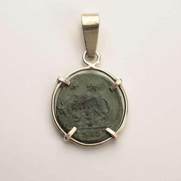 Roman Shewolf Coin Pendant