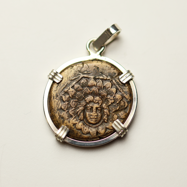 Ancient Greek Medusa Coin Pendant