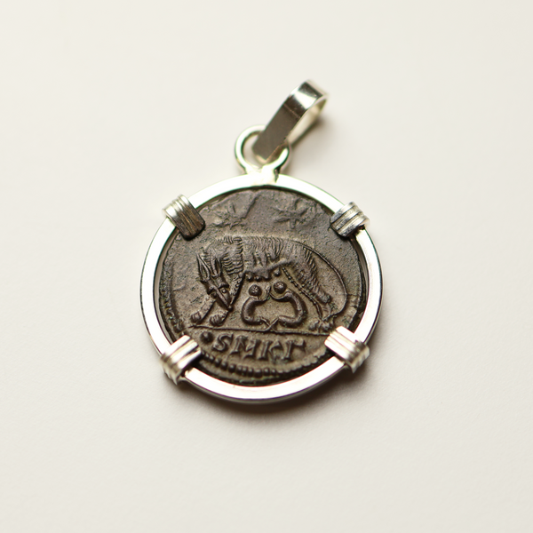 Roman Shewolf Coin Pendant