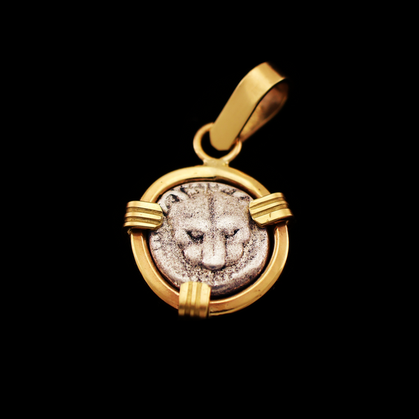 Greek Silver Panther Coin Pendant