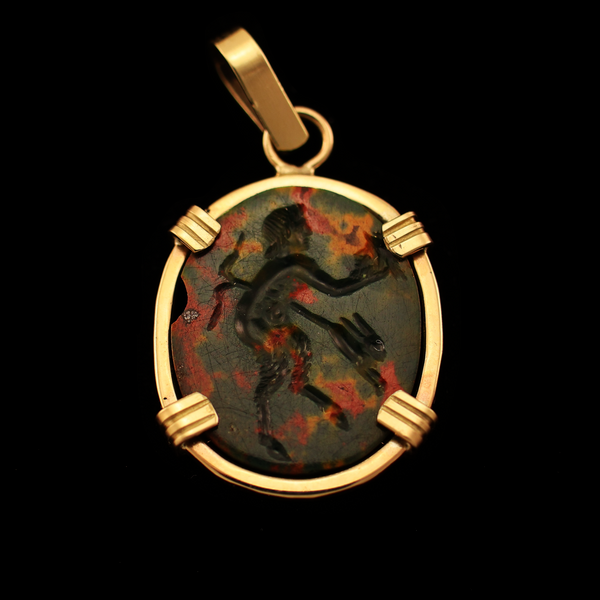 Roman Intaglio Pendant | Pan, god of the wild