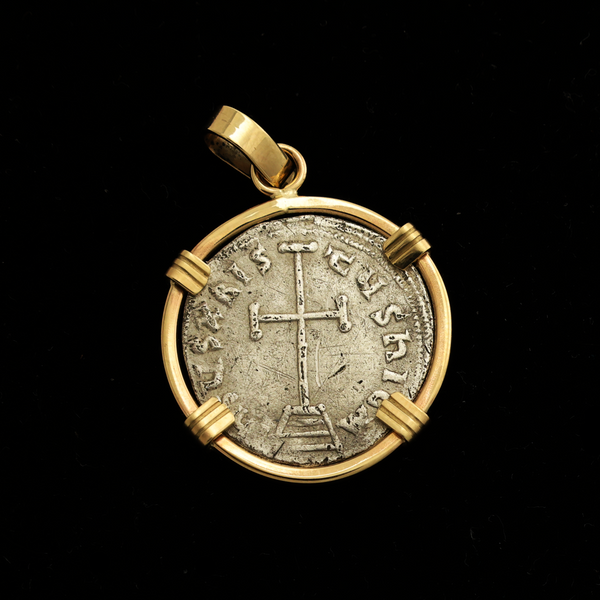 Byzantine Christian Cross Coin Pendant