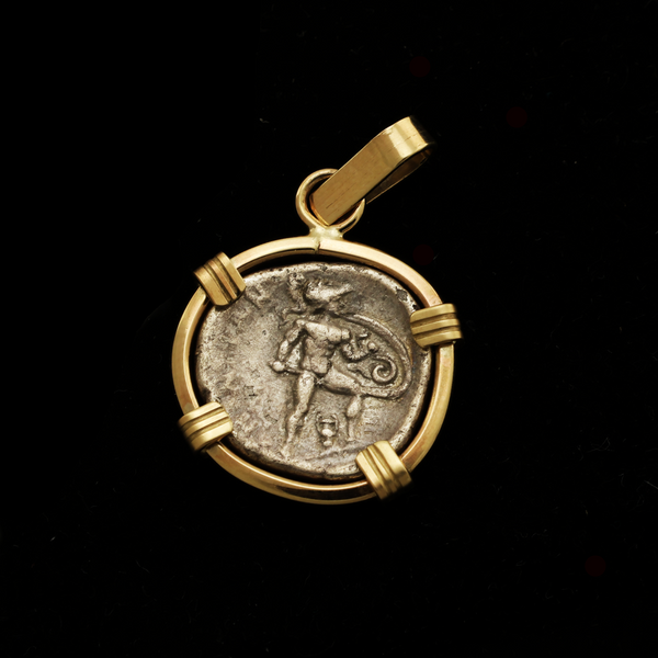 Greek Warrior Coin Pendant