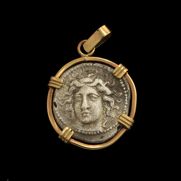 Greek Nymph Coin Pendant