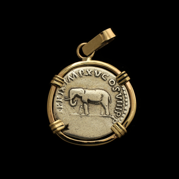 Roman Elephant Coin Pendant