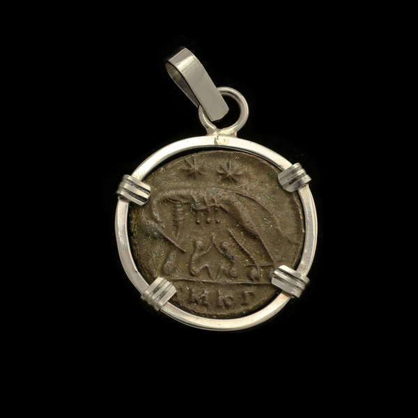 Roman She-Wolf Coin Pendant