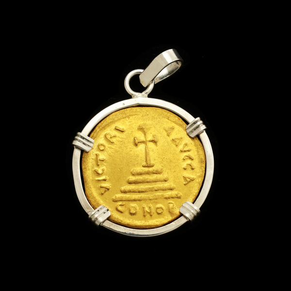 Byzantine Golden Cross Coin Pendant