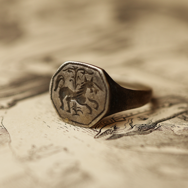 Medieval Galloping Horse Silver Ring