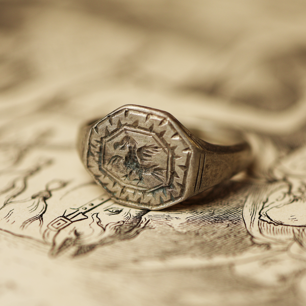 Medieval Silver Bird Ring