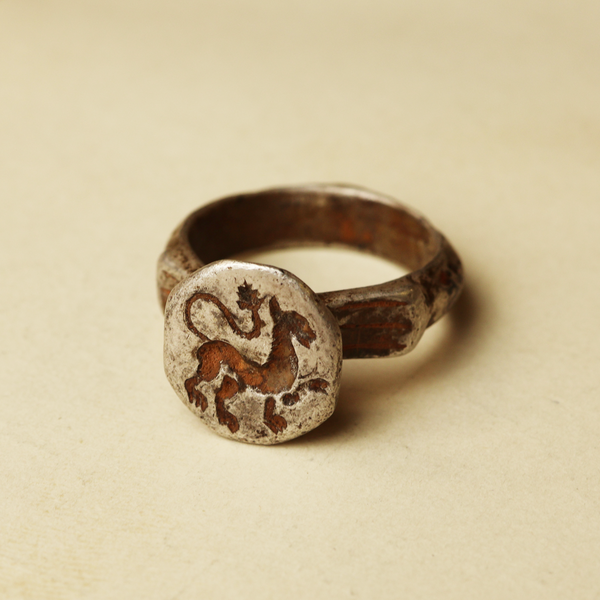 Medieval Silver Lion Ring