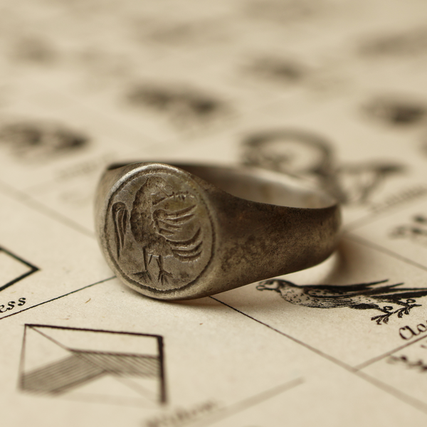 Medieval Silver Bird Ring