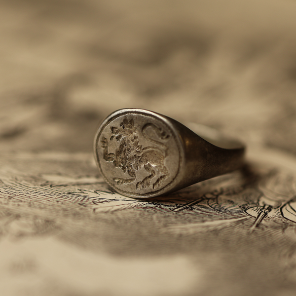 Medieval Silver Lion Ring