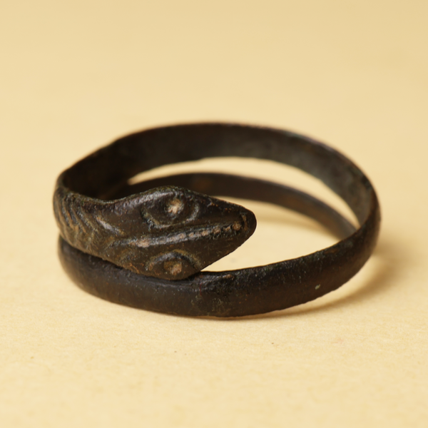 Roman-Egyptian Bronze Snake Ring