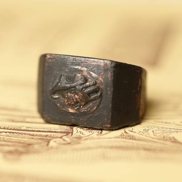 Roman Bronze Ring with Bust of Tyche/Fortuna