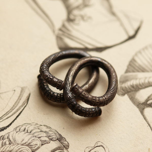 Ancient Greek Spiralled Silver Earrings