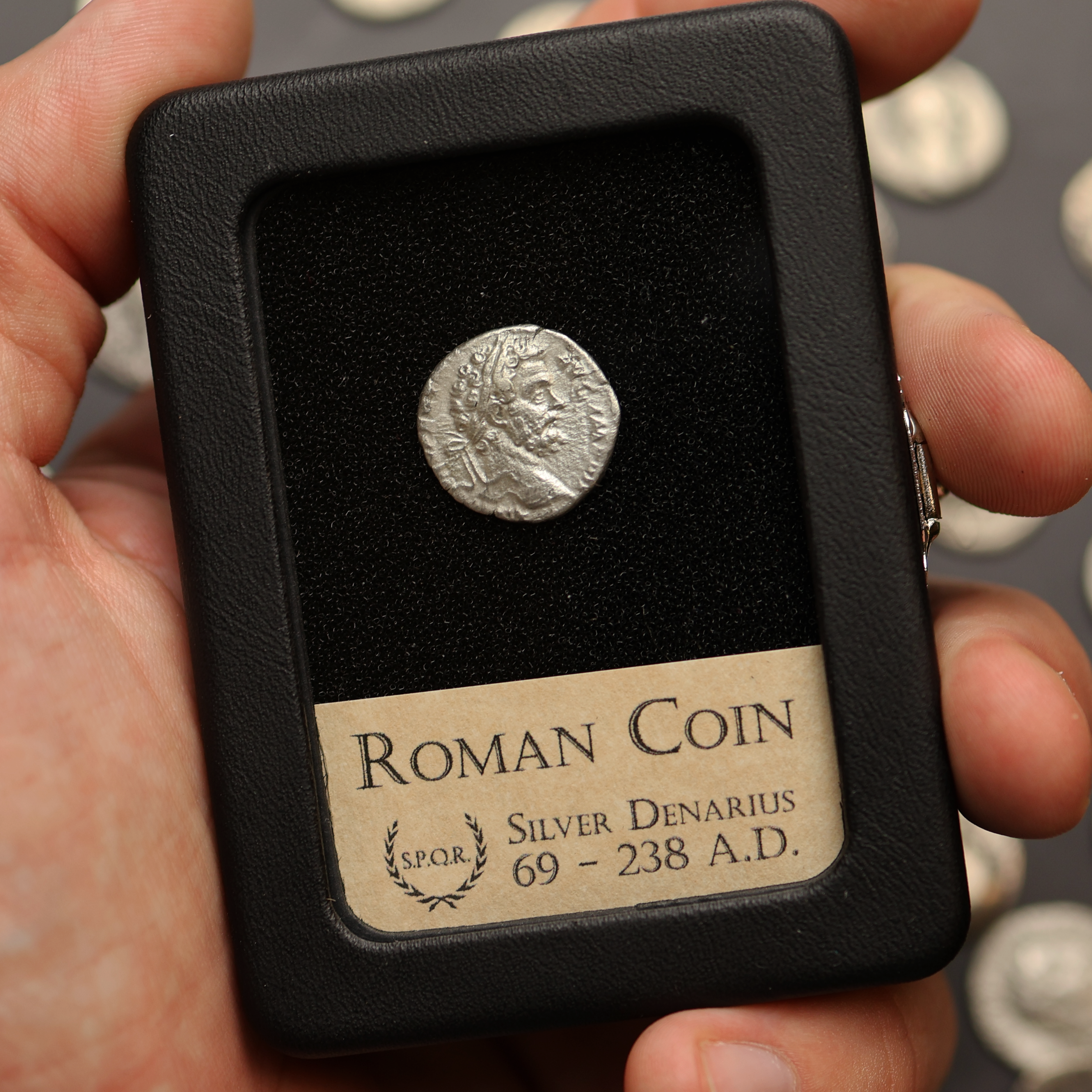 Vintage 1980s Hologram Roman Silver Denarius 3D Coins Embossed Film Art - California