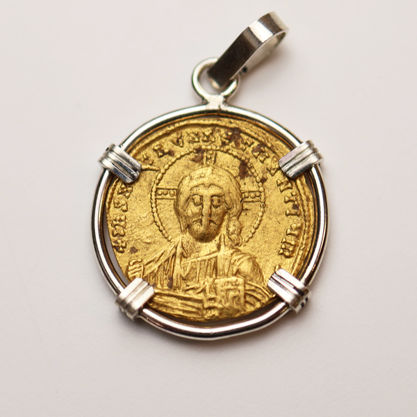 Byzantine Empire Jesus Christ Gold Coin Pendant