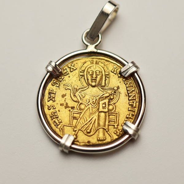 Byzantine Empire Jesus Christ Gold Coin Pendant
