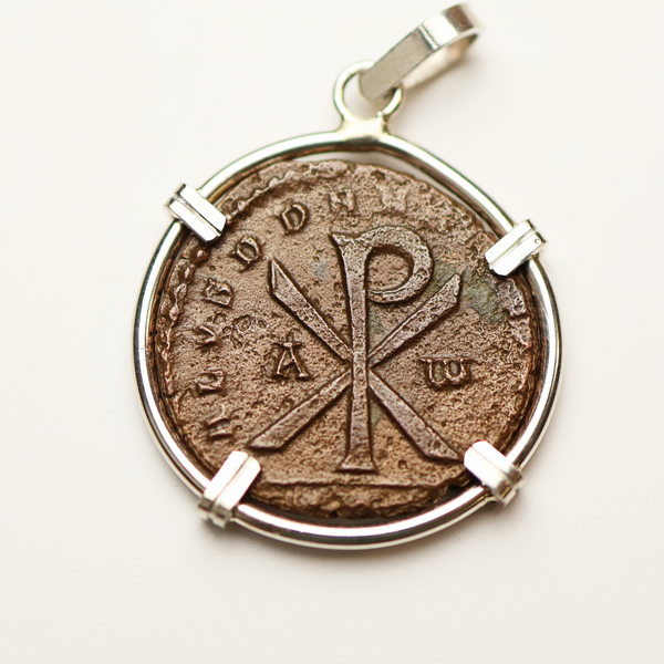 Christian Chi Rho Coin Pendant