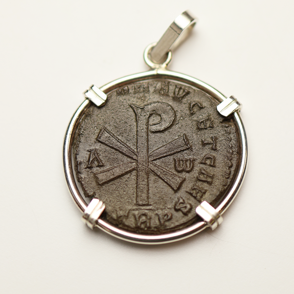 Christian Chi Rho Coin Pendant